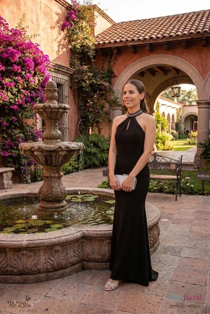 VESTIDO NEGRO CON ESCOTE EN LA ESPALDA