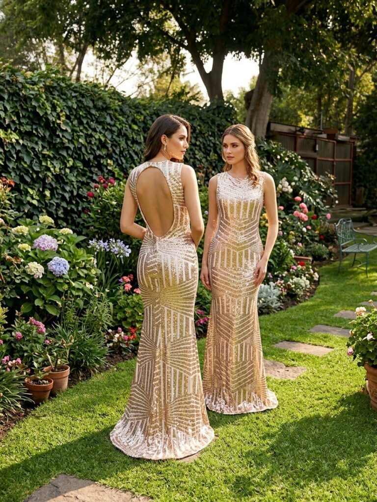 VESTIDO ROSA GOLD LENTEJUELA