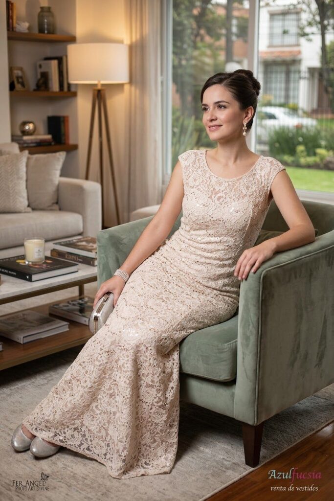 VESTIDO BEISH ENCAJE CON LENTEJUELA