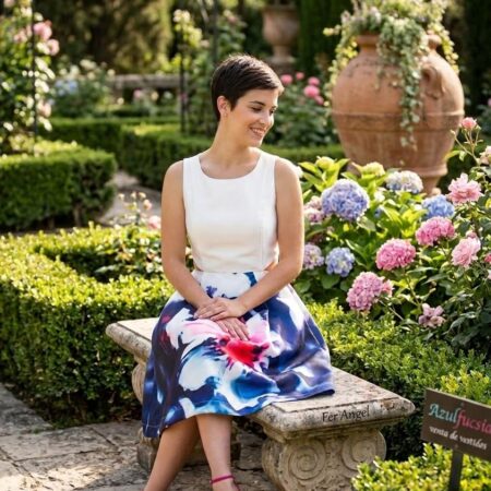 VESTIDO CORTE CON ESTAMPADO EN FLORES