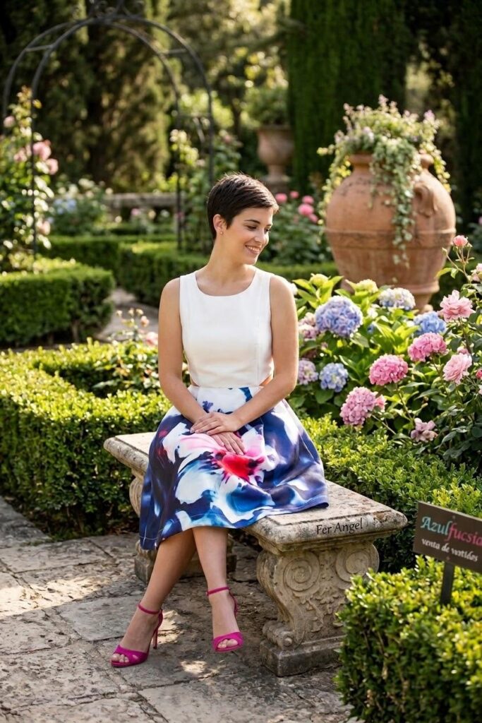 VESTIDO CORTE CON ESTAMPADO EN FLORES